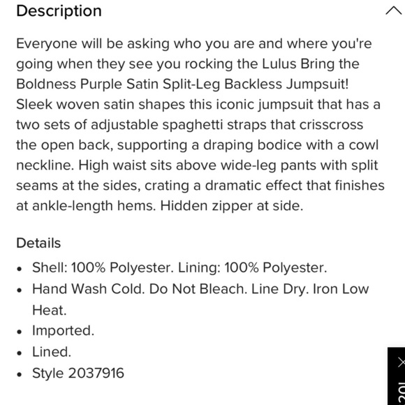 NWT LULUs Purple Magenta Split-Leg Backless Satin Jumpsuit - Medium - Picture 6 of 6